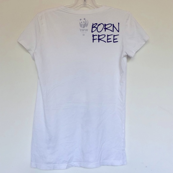 WWF Born Free Tiger V neck t shirt - Picture 2 of 6